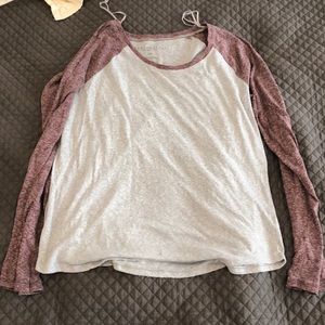 Gray and maroon long tee